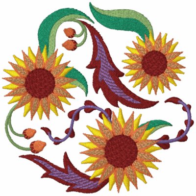 Sonnenblume-Trio Besticktes Shirt