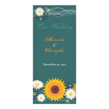 Sonnenblume-u. Gänseblümchen-Hochzeits-Mitteilung Individuelle Ankündigskarten