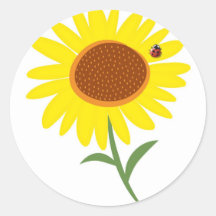 Sonnenblume u. Marienkäfer Stickers