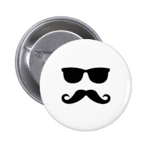 Sonnenbrille und 'stache anstecknadelbuttons