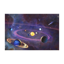 Sonnensystem Galerie Falt Leinwand