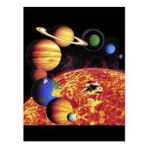 Sonnensystem-Planeten-Postkarte
