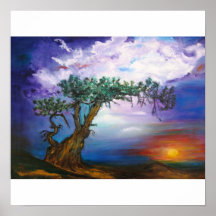 Sonnenuntergang-Baum-gerahmte Drucke Posterdrucke