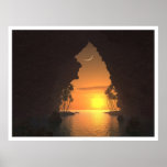 Sonnenuntergang-Bucht Plakat