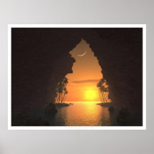 Sonnenuntergang-Bucht Plakat