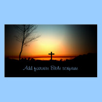 Sonnenuntergang-christliches Kreuz visitenkarten