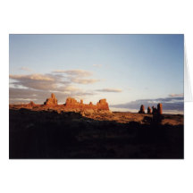 Sonnenuntergang in den Bögen, Utah Karten