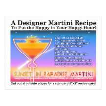 Sonnenuntergang in der Paradies-Martini-Rezept-Pos