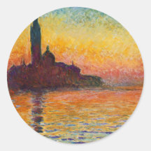 Sonnenuntergang in Venedig, Claude Monet Runde Sticker
