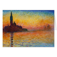 Sonnenuntergang in Venedig, Claude Monet Grußkarte