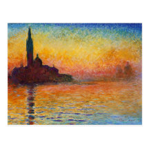 Sonnenuntergang in Venedig, Claude Monet Postkarten