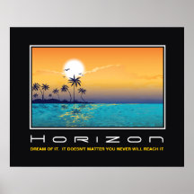 Sonnenuntergang-Palmen des Horizontes tropische mo Plakate