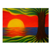 Sonnenuntergang-Postkarte