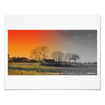 Sonnenuntergang Schwarzweiss Photographischer Druck