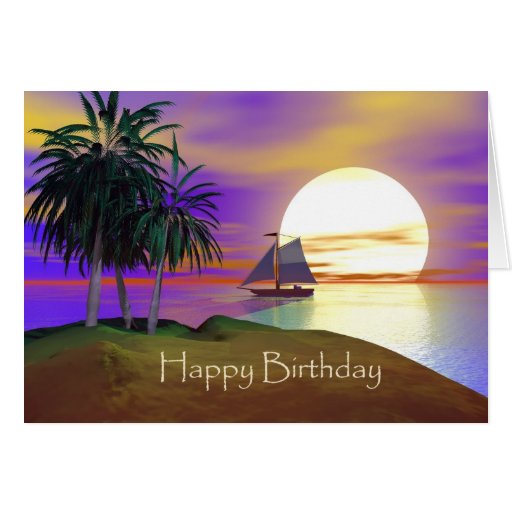 Sonnenuntergang-Segel-Geburtstag Grußkarte | Zazzle