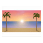 Sonnenuntergang-Strand-Szene: Postkarten