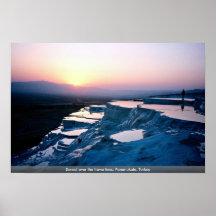 Sonnenuntergang über den Travertinen, Pammukale, d Plakatdruck