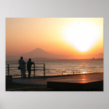 Sonnenuntergang von Kamakura, Japan: Reise-Fotogra Posterdruck