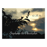 Sonnenuntergangs-Silhouette-Verlobungs-Party-Gewoh Ankündigungskarte