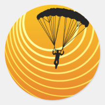 Sonneszene Skydiver Runder Sticker