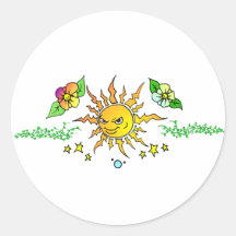 Sonniger Entwurf Runde Sticker