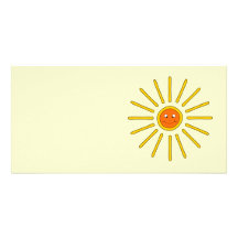 Sonniger Sommer Sun. Gelb auf Creme Individuelle Photo Karte