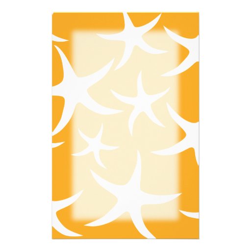 Sonniges orange und weißes Starfish-Muster Individuelle Druckpapiere
