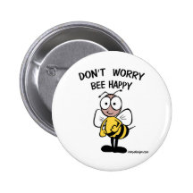 Sorgen Sie sich nicht Bienen-glückliche Knöpfe Buttons