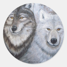 Soul verbindet Wölfe durch Lori Karels Runde Sticker