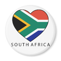 South Africa Heart with black SOUTH AFRICA magnete
