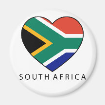South Africa Heart with black SOUTH AFRICA Magnets