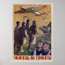 Sowjetische Luftfahrt 1934 UDSSR Poster