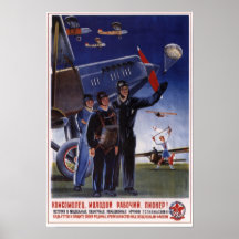 Sowjetische Luftfahrt 1934 UDSSR Poster