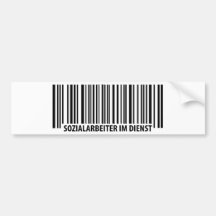 Sozialarbeiter im Dienst Barcodeikone Auto Aufkleber