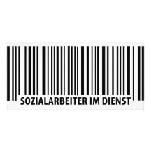 Sozialarbeiter im Dienst Barcodeikone Photokartenvorlage
