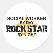 Sozialarbeiter-Rockstar bis zum Nacht Runde Sticker