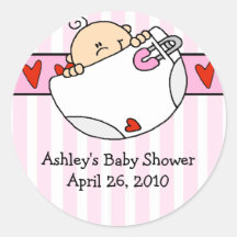 Spähen des Baby-u. Windel-Babyparty-Aufklebers