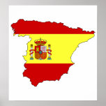 Spanien-Flaggen-Karte Größengleich Plakatdrucke