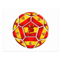 Spanien-Fußball La Furia Roja Toro 2012 Flaggen Postkarten