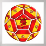 Spanien-Fußball La Furia Roja Toro Flaggen Posterdruck