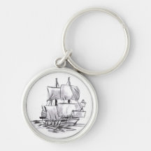 Spanisch Galleon Kunst Keychain Schlüsselband