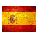 Spanische Flagge des Retro Vintagen Grunge von Spa Postkarten