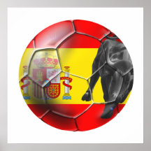 Spanische Flaggen-Fußball Spanien-Fußballgeschenke Posterdrucke