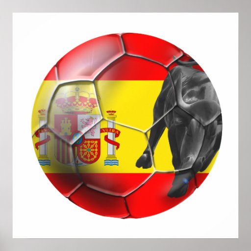 Spanische Flaggen-Fußball Spanien-Fußballgeschenke Posterdrucke
