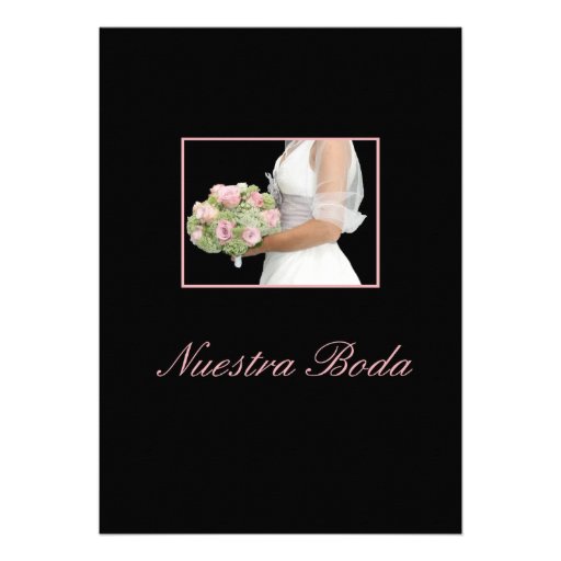 spanische Hochzeitseinladungsbraut mit Blumenstrau