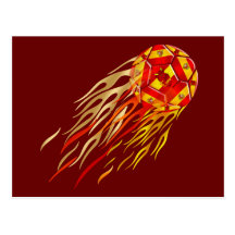 Spanischer Feuerkugelfußball futbol Liebhaber-Fußb Postkarten