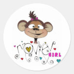 Spaß-Affe-Mädchen-Aufkleber