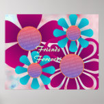 Spaß-Blumen-Foto-Rahmen-Druck Poster
