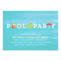 Spaß-Geburtstags-Pool-Party Einladung
