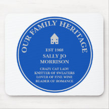 Spaß-personalisierte Familien-Erbplakette Mousepad